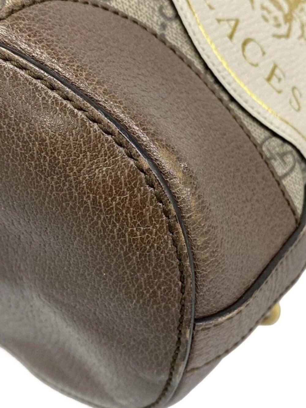 GUCCI Gucci Courrier 473875 Beige Ebony Dark Brown PVC Leather Shoulder Bag - Picture 3 of 14
